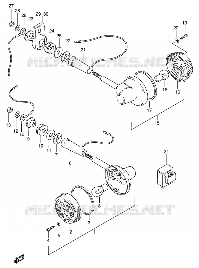 CLIGNOTANTS (MODELE N/R E30) Suzuki MOTO 125 GN 1994  GN125ER(E1)