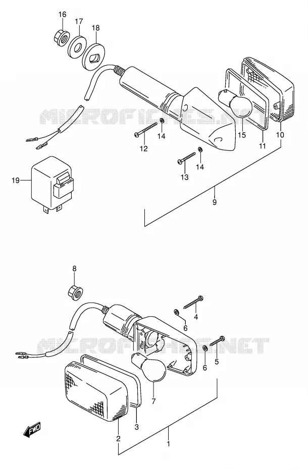 CLIGNOTANTS (MODELE S/T) Suzuki MOTO 500 GS-E 1995  GS500ES(E2)