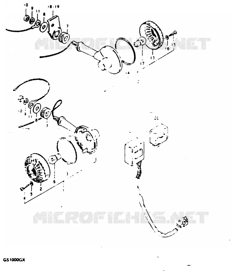 CLIGNOTANTS (MODELE T : E18, E26) Suzuki MOTO 1000 GS 1980  GS1000GT(X/T)