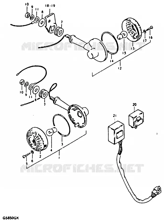 CLIGNOTANTS (MODELE T : E21) Suzuki MOTO 850 GS 1980  GS850GT(T/X)