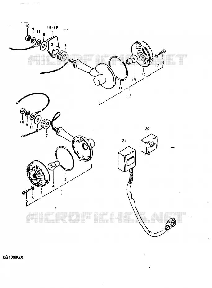 CLIGNOTANTS (MODELE T) Suzuki MOTO 1000 GS 1980  GS1000GT(X/T)