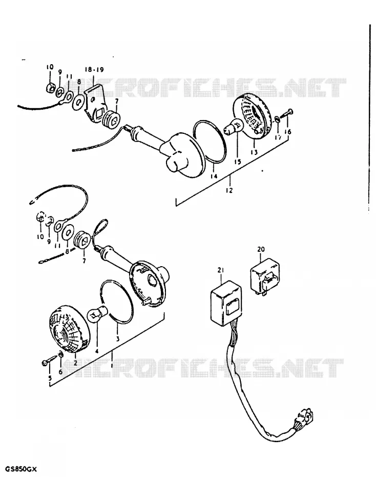 CLIGNOTANTS (MODELE T) Suzuki MOTO 850 GS 1980  GS850GT(T/X)