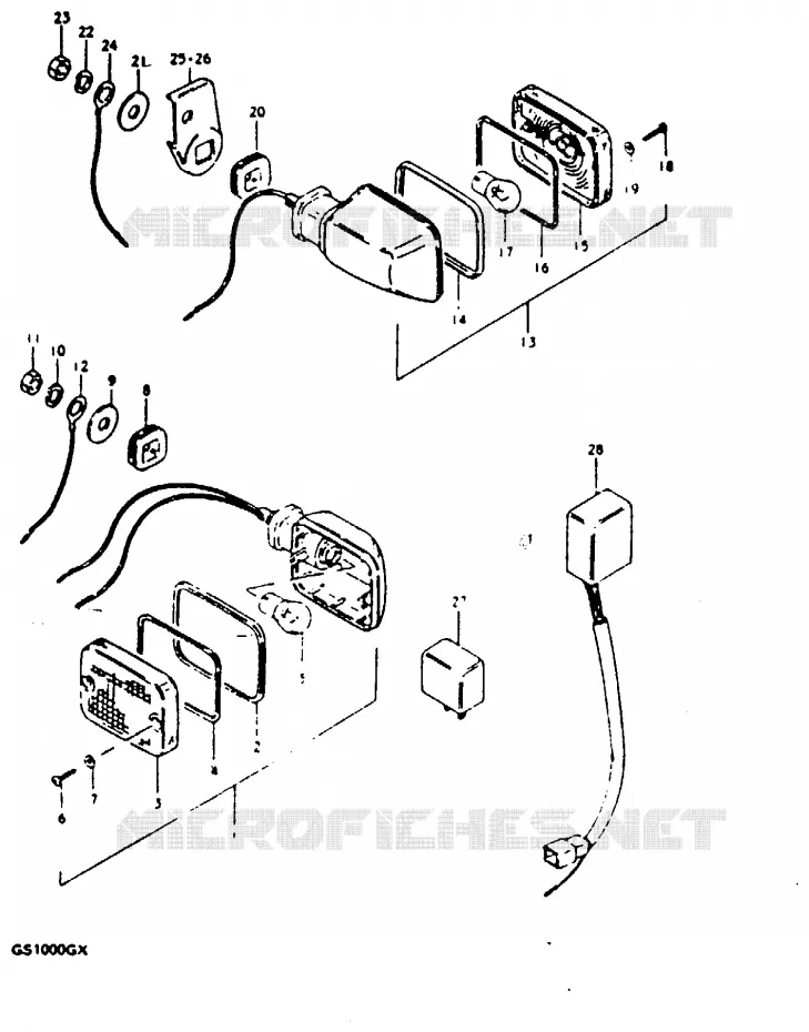 CLIGNOTANTS (MODELE X : E2) Suzuki MOTO 1000 GS 1980  GS1000GT(X/T)