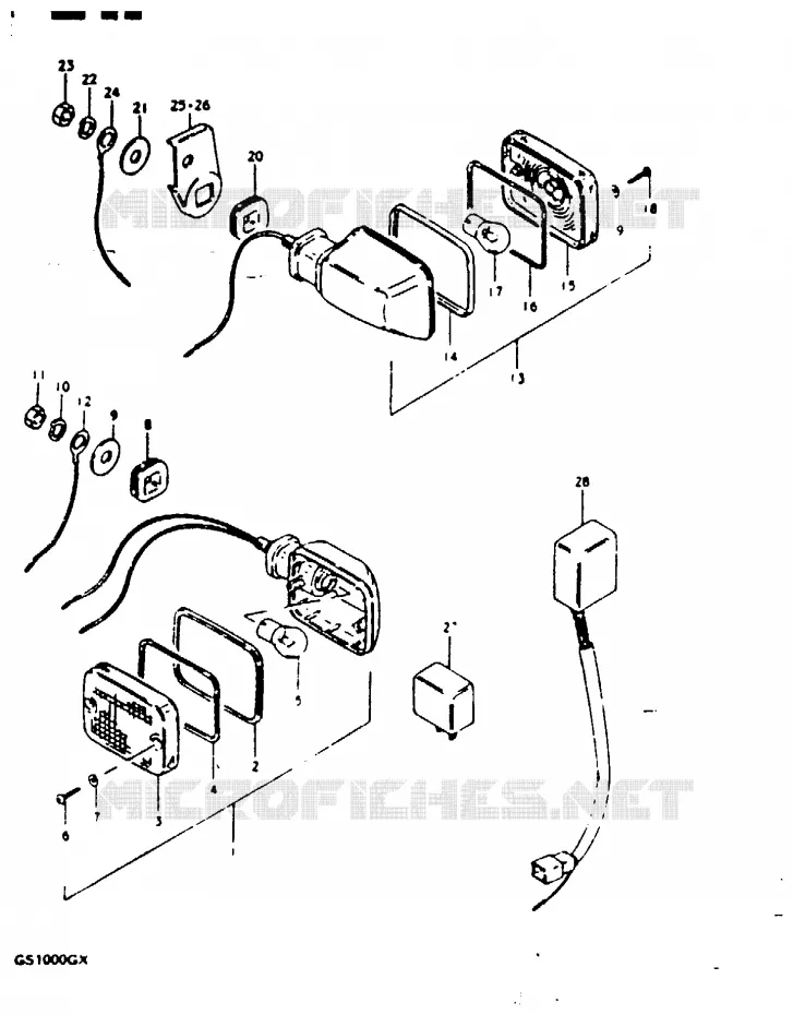 CLIGNOTANTS (MODELE X : E21) Suzuki MOTO 1000 GS 1980  GS1000GT(X/T)