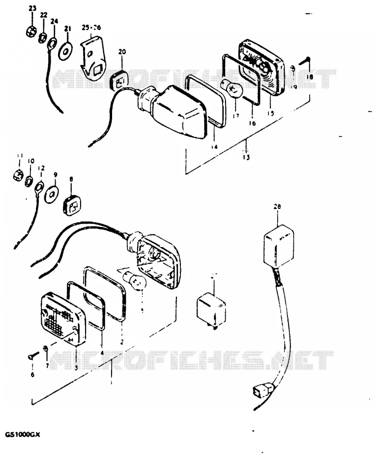 CLIGNOTANTS (MODELE X) Suzuki MOTO 1000 GS 1980  GS1000GT(X/T)
