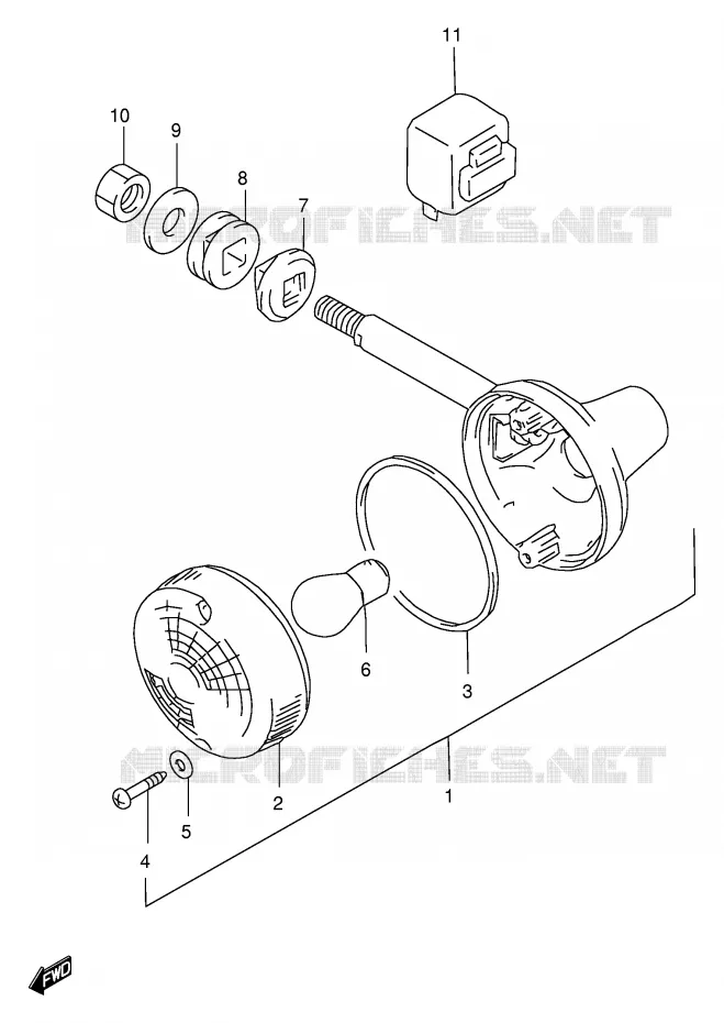 CLIGNOTANTS (MODELE Y) Suzuki MOTO 250 GN 1996  GN250ET(E2)