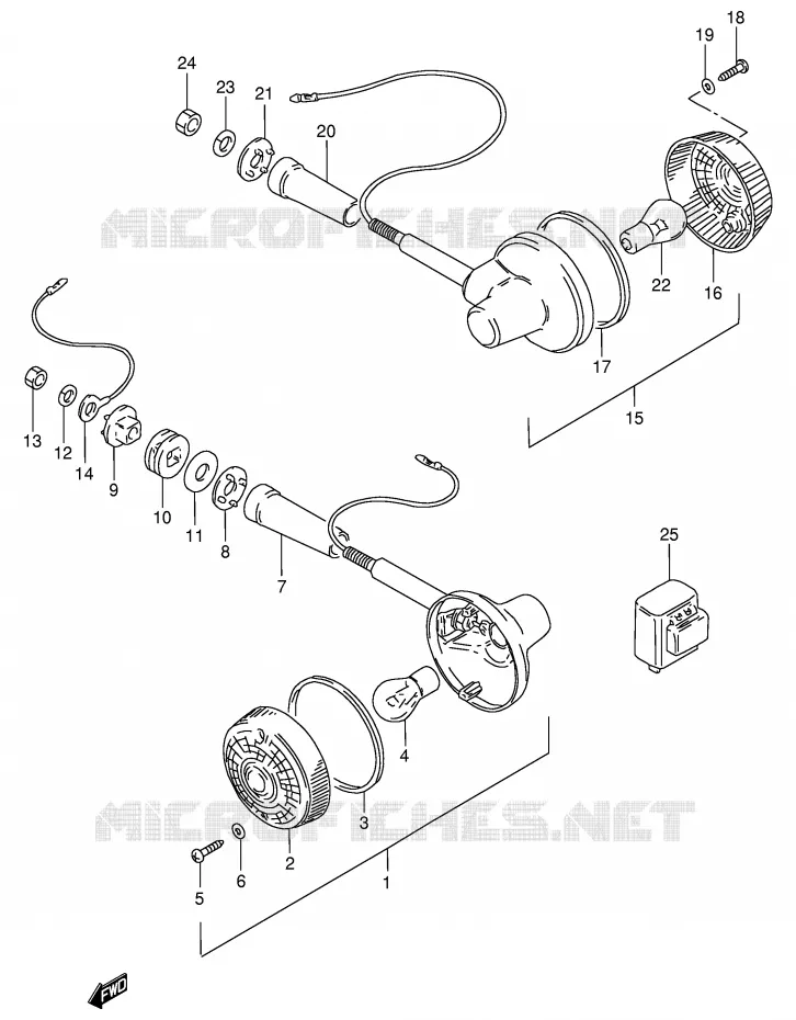 CLIGNOTANTS (MODELE Z/D/K E18) Suzuki MOTO 125 GN 1983  GN125ED(E1)
