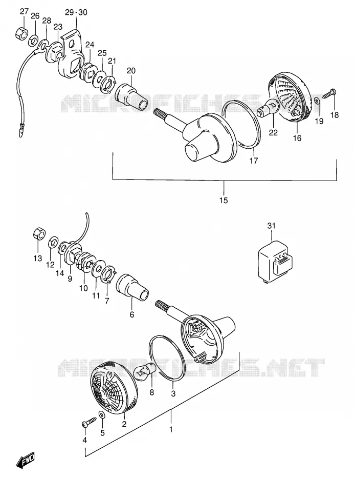 CLIGNOTANTS (MODELE Z/D/K E4) Suzuki MOTO 125 GN 1982  GN125Z(E1)