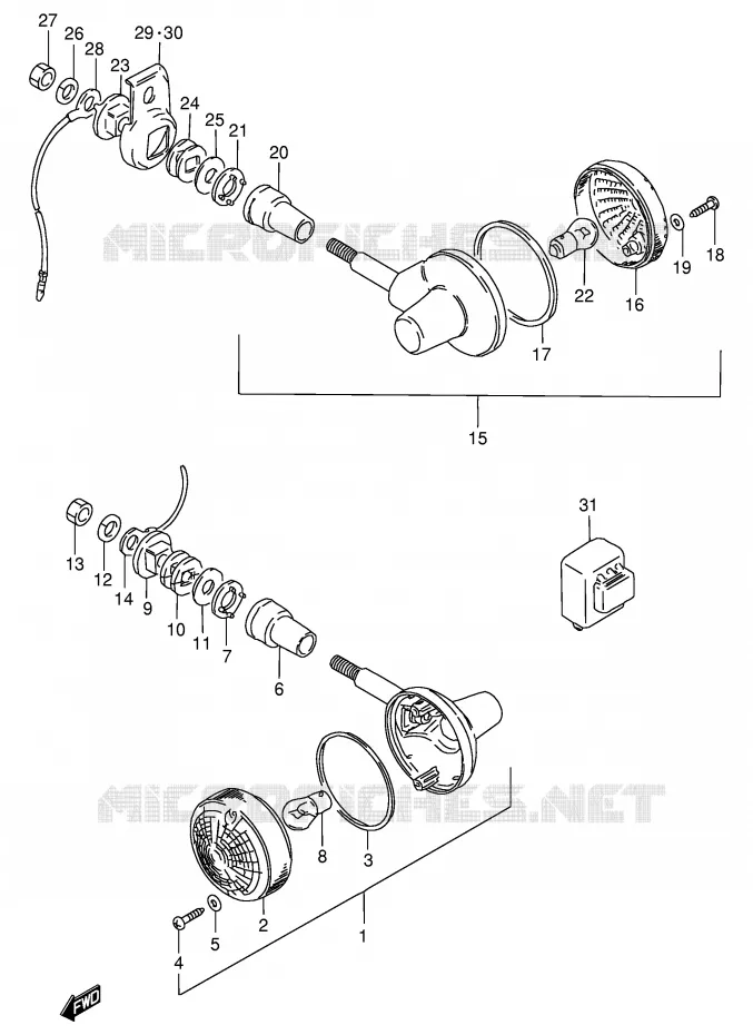 CLIGNOTANTS (MODELE Z/D/K/M) Suzuki MOTO 125 GN 1982  GN125Z(E1)