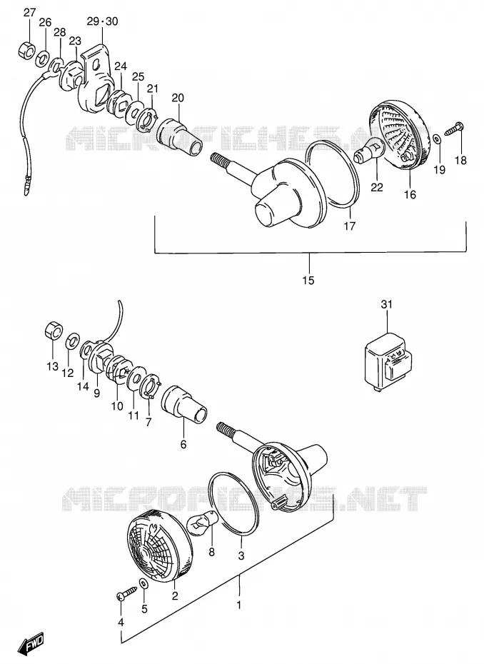 CLIGNOTANTS (MODELE Z E2) Suzuki MOTO 125 GN 1991  GN125M(E1)
