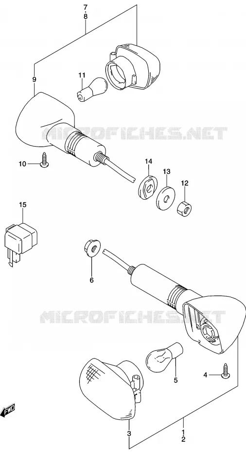 CLIGNOTANTS (P24) Suzuki MOTO 500 GS-E 2003  GS500UK3(P19)
