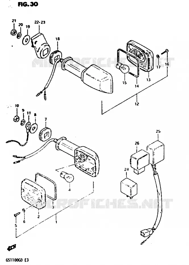 CLIGNOTANTS Suzuki MOTO 1100 GS-G 1982  GS1100GZ(Z/D)