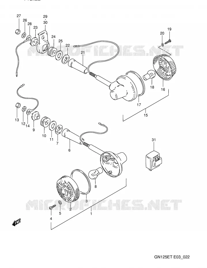 CLIGNOTANTS Suzuki MOTO 125 GN 1991  GN125EM(E3)