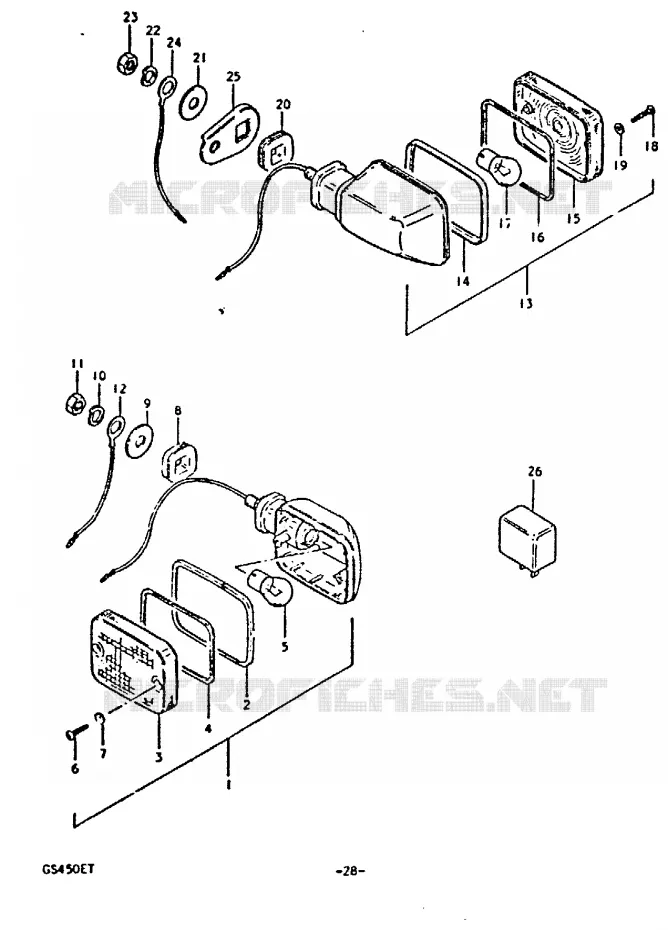 CLIGNOTANTS Suzuki MOTO 450 GS-E 1980  GS450ET(T)