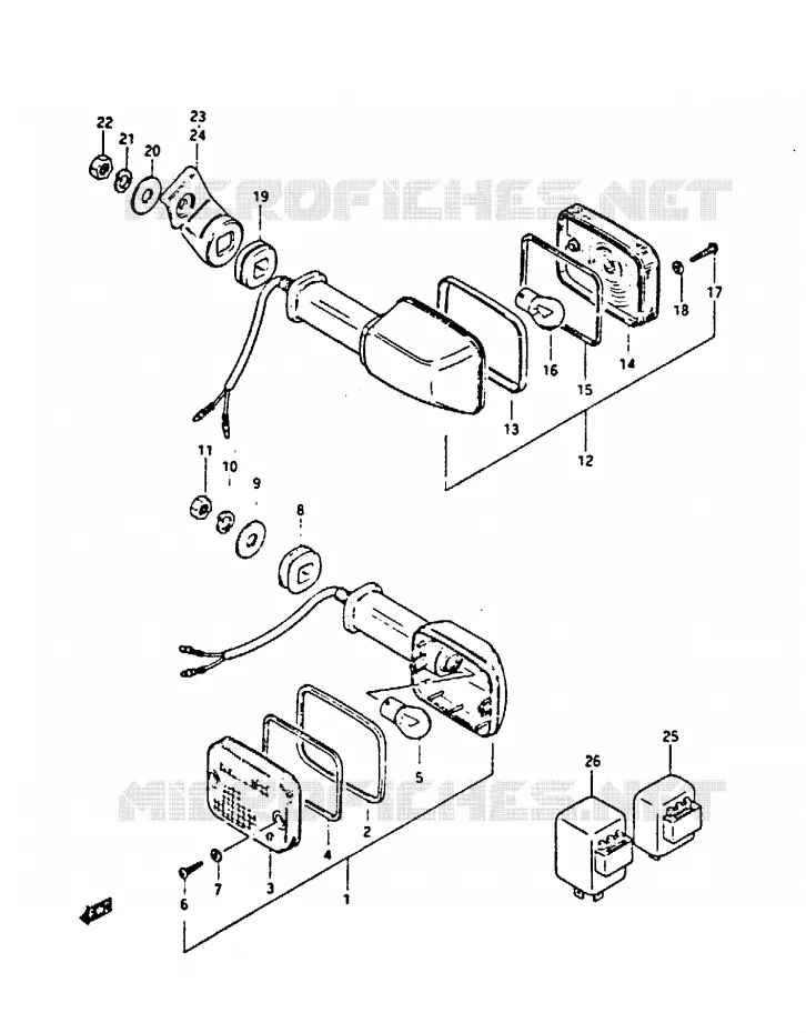 CLIGNOTANTS Suzuki MOTO 450 GS-E 1987  GS450EH(E/F/G/H/J)