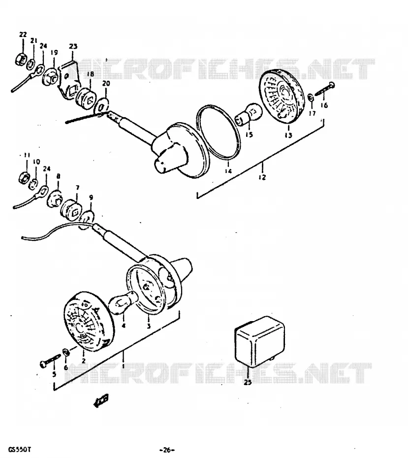 CLIGNOTANTS Suzuki MOTO 550 GS 1980  GS550ET(T)