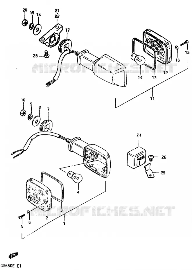 CLIGNOTANTS Suzuki MOTO 650 TEMPTER 1984  GR650XE(D/E)
