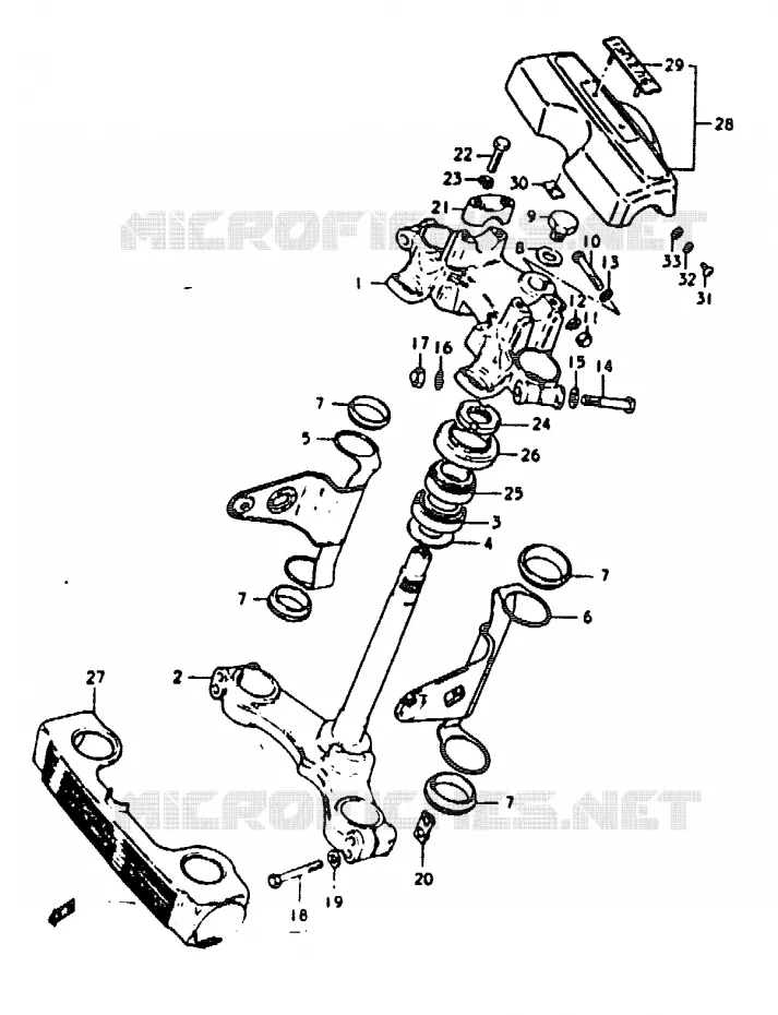 COLONNE DE DIRECTION (GS1000C, HC, EC) Suzuki MOTO 1000 GS 1978  GS1000EC(C/N)