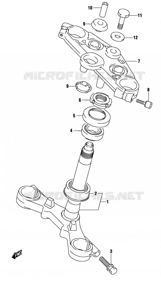 COLONNE DE DIRECTION (GS500FK4/FUK4) Suzuki MOTO 500 GS-E 2004  GS500UK4(P19)