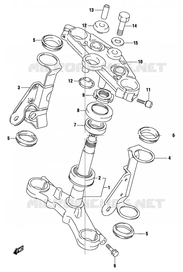 COLONNE DE DIRECTION (GS500K4/UK4) Suzuki MOTO 500 GS-E 2004  GS500UK4(P19)