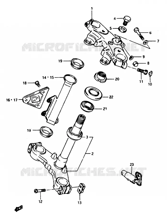 COLONNE DE DIRECTION (GSX1100EE/EF/EG) Suzuki MOTO 1100 GSX-E 1985  GSX1100EF(E/F/G)
