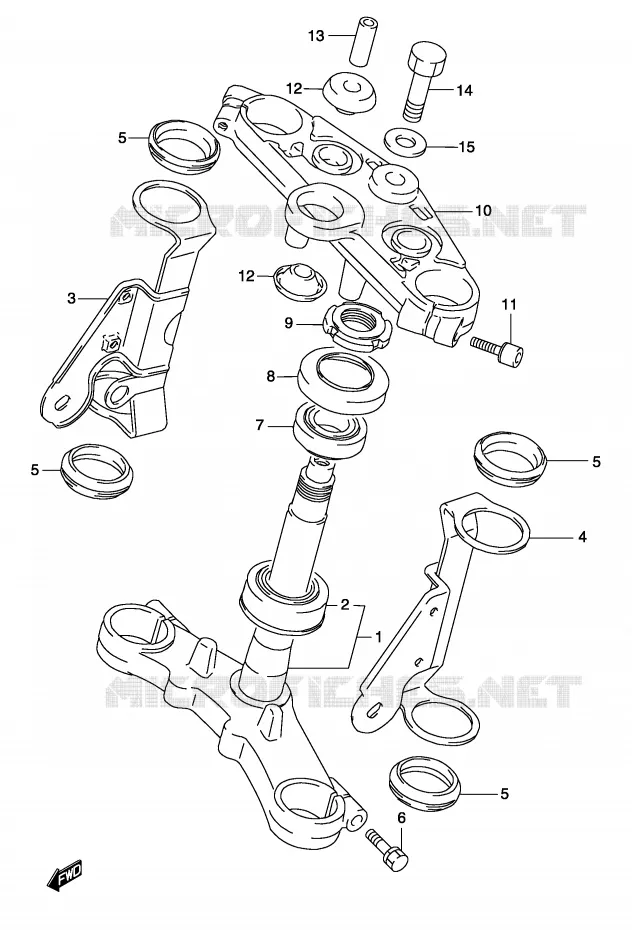 COLONNE DE DIRECTION (MODELE K3) Suzuki MOTO 500 GS-F 2004  GS500FK4(P19)