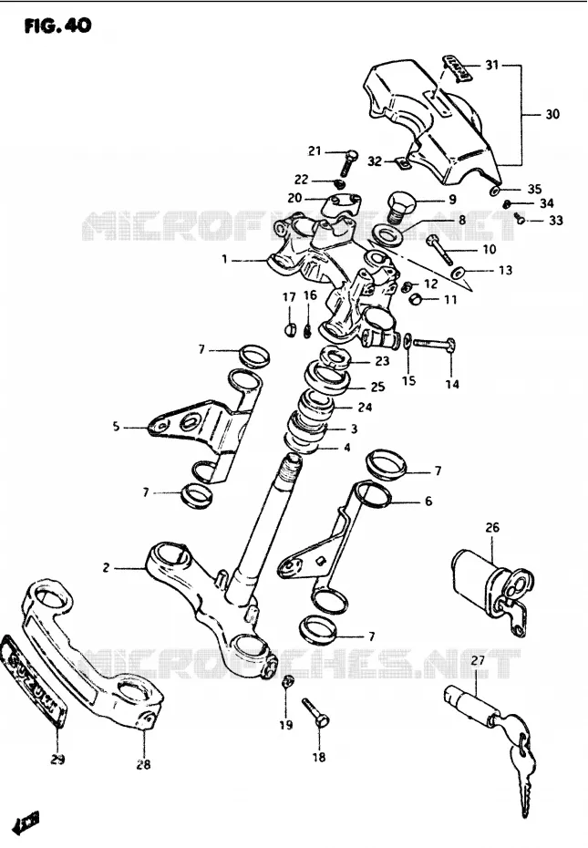 COLONNE DE DIRECTION Suzuki MOTO 1100 GS-G 1985  GS1100GF(E/F/G)