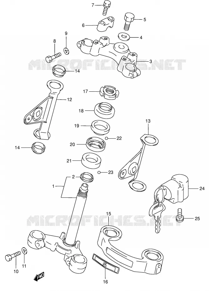 COLONNE DE DIRECTION Suzuki MOTO 125 GN 1998  GN125EW(E28)