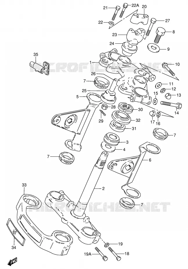 COLONNE DE DIRECTION Suzuki MOTO 250 GN 1989  GN250K(E2)