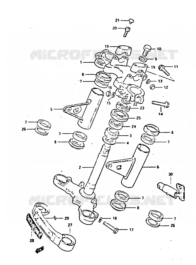 COLONNE DE DIRECTION Suzuki MOTO 450 GS-S 1984  GS450SE(E/F/G/H/J)