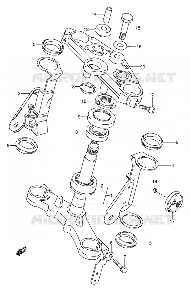 COLONNE DE DIRECTION Suzuki MOTO 500 GS-E 1993  GS500EUP(E2)