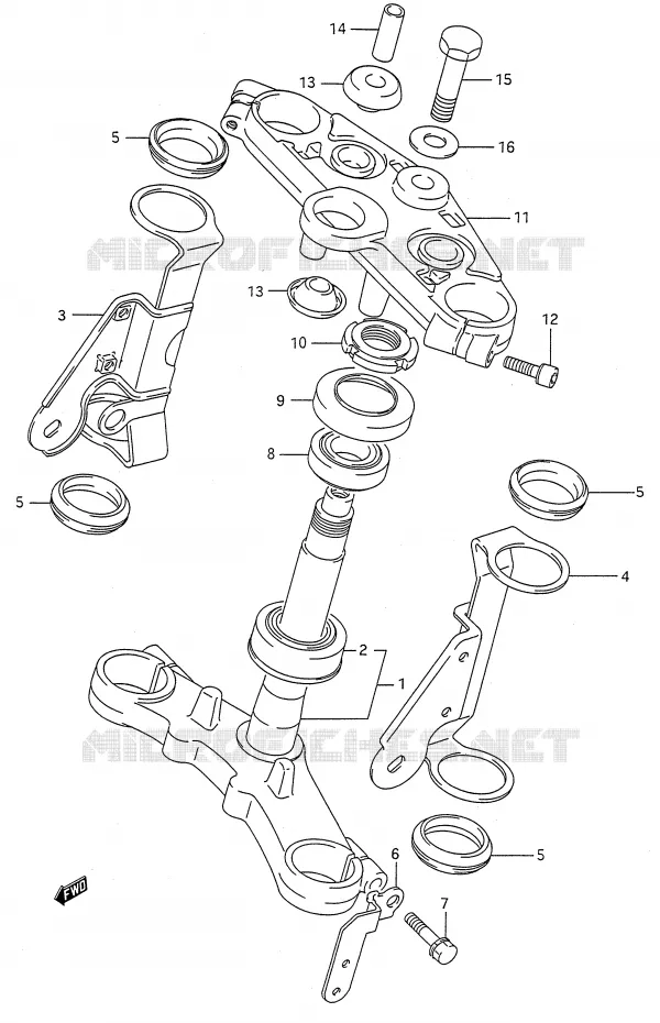 COLONNE DE DIRECTION Suzuki MOTO 500 GS-E 1995  GS500ES(E28)