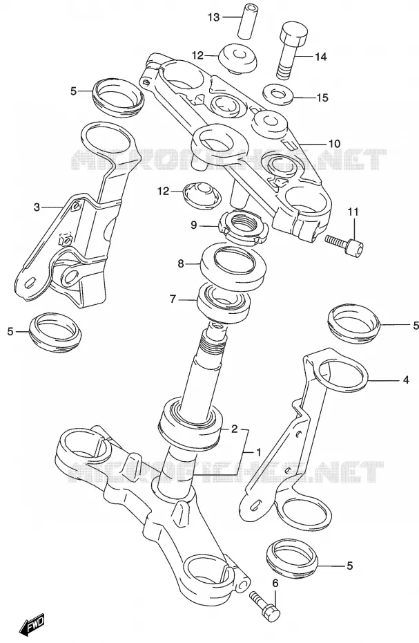 COLONNE DE DIRECTION Suzuki MOTO 500 GS-E 2003  GS500K3(P19)