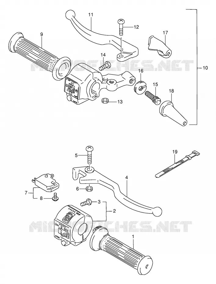 COMMODOS (MODELE M,GN125R) Suzuki MOTO 125 GN 1992  GN125EN(E1)