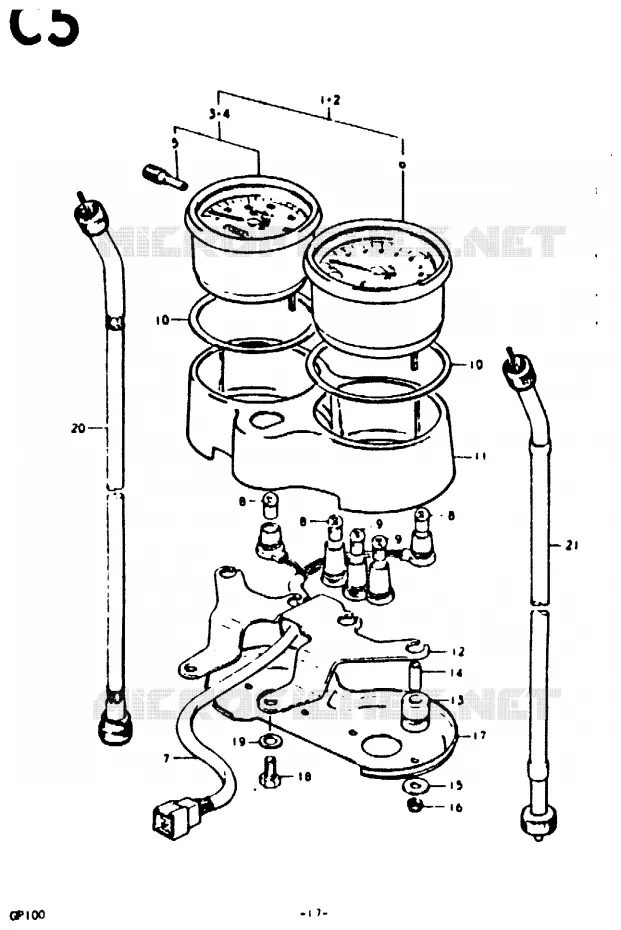 COMPTEUR (<-N) Suzuki MOTO 100 GP 1978  GP100C(C/N)