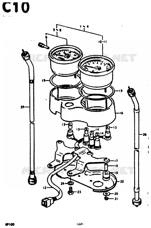 COMPTEUR (E14) Suzuki MOTO 100 GP 1978  GP100C(C/N)