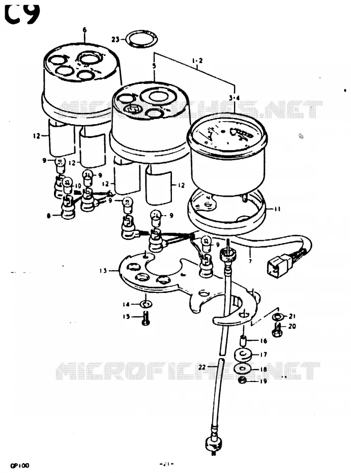 COMPTEUR (E6, E13) Suzuki MOTO 100 GP 1978  GP100UC(C/N)