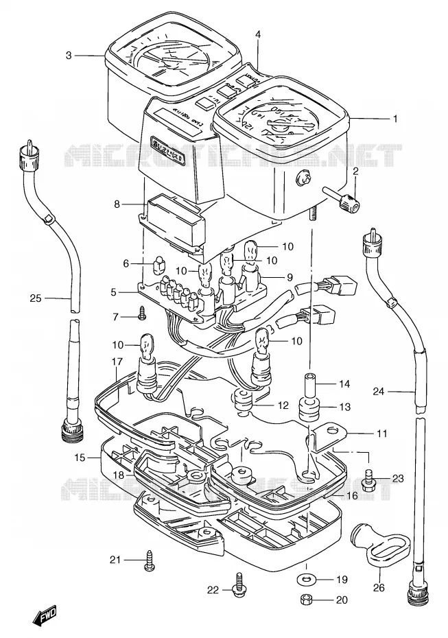 COMPTEUR (GS125ESX/ESY,GS125X) Suzuki MOTO 125 GS 1999  GS125UX(E71)