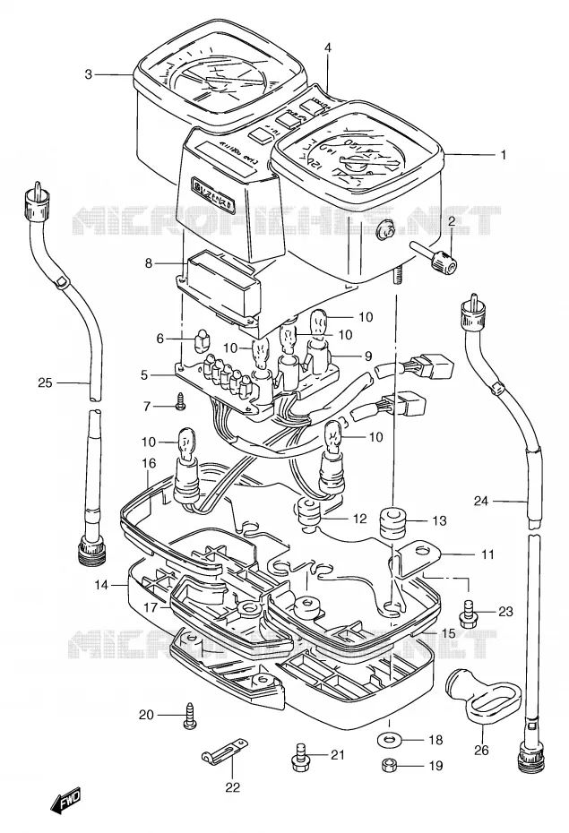 COMPTEUR (GS125SX/SY,GS125SUX/SUY) Suzuki MOTO 125 GS 2000  GS125UY(E71)