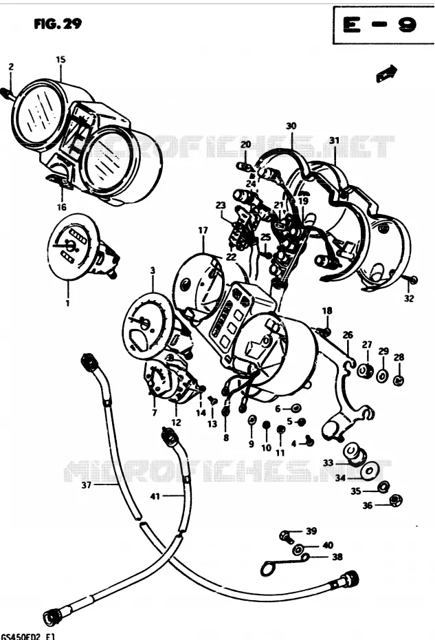 COMPTEUR (MODELE D) Suzuki MOTO 450 GS 1983  GS450D(2/Z/D)