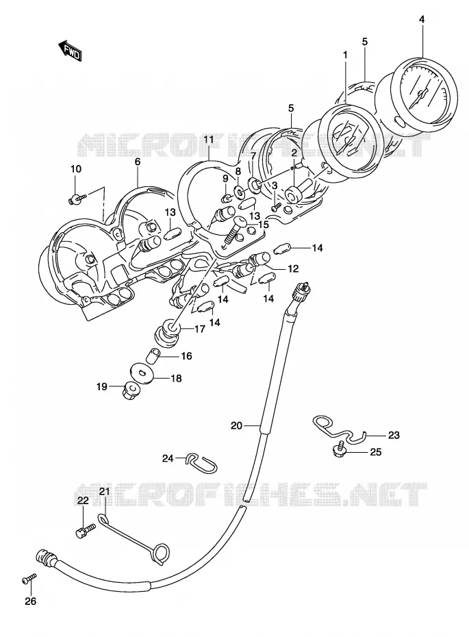 COMPTEUR (MODELE K3) Suzuki MOTO 500 GS-E 2004  GS500UK4(P19)