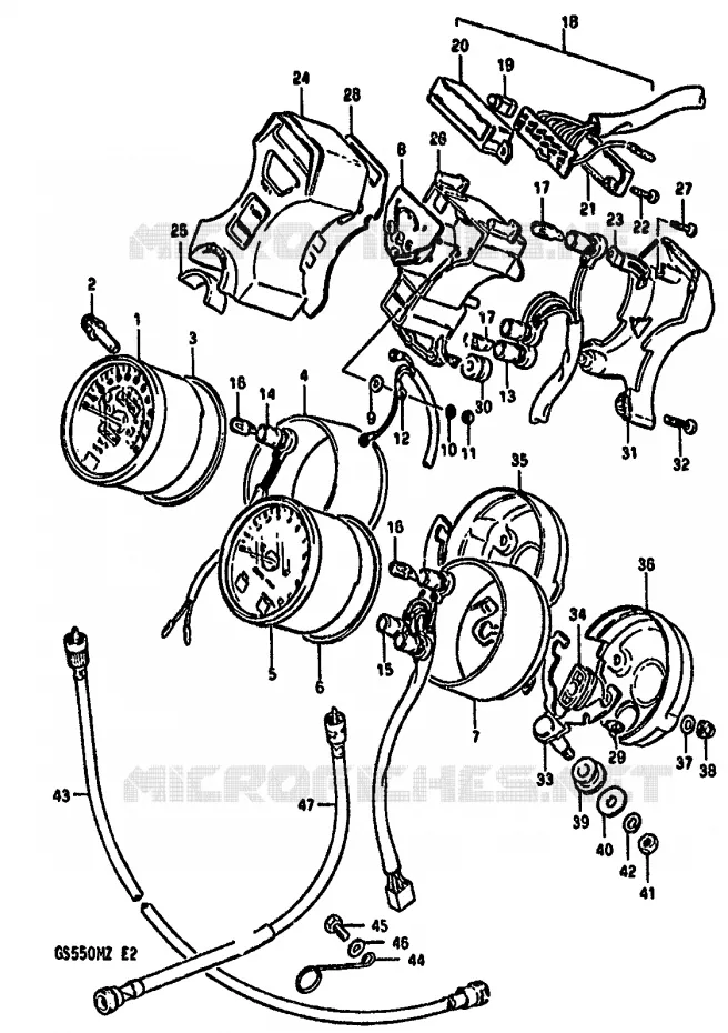 COMPTEUR (MODELE Z) Suzuki MOTO 550 GS 1981  GS550MX(X/Z)