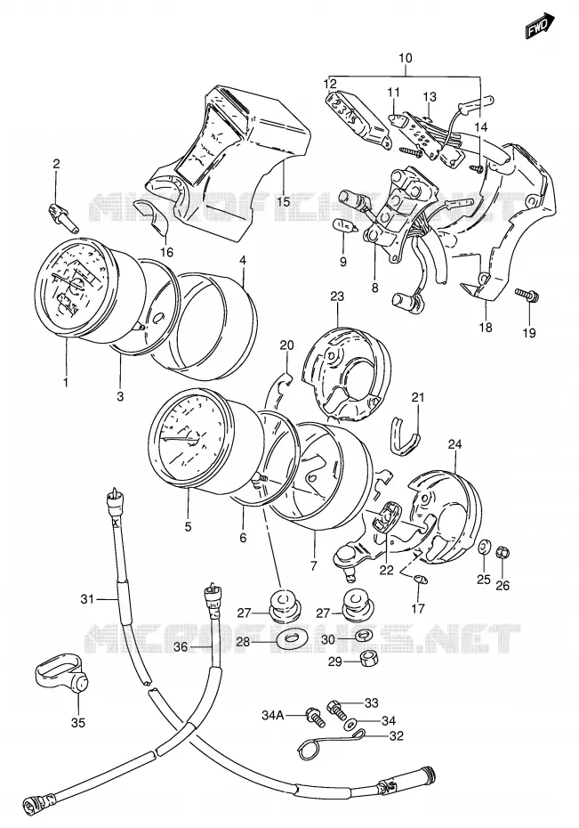 COMPTEUR Suzuki MOTO 250 GN 1991  GN250M(E2)