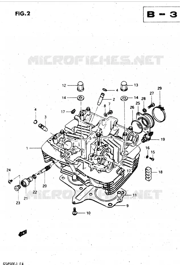COUVERCLE DE CULASSE (MODELE Z) Suzuki MOTO 450 GS-L 1996  GS450LT(E2)