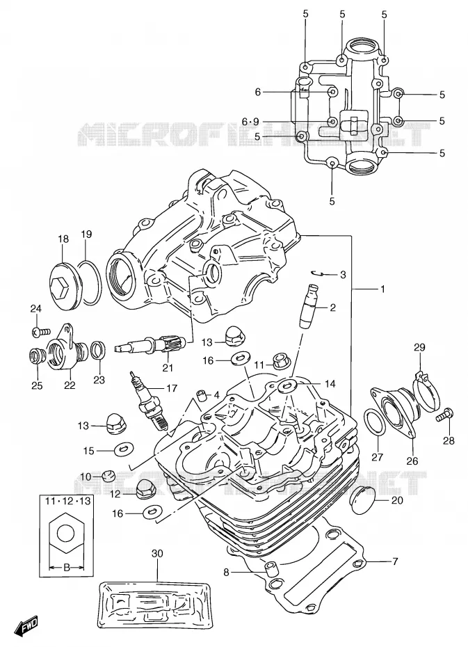 CULASSE Suzuki MOTO 125 GS 2000  GS125SY(E71)