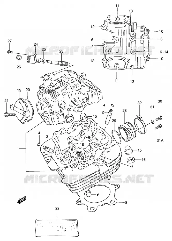 CULASSE Suzuki MOTO 250 GN 1991  GN250M(E2)