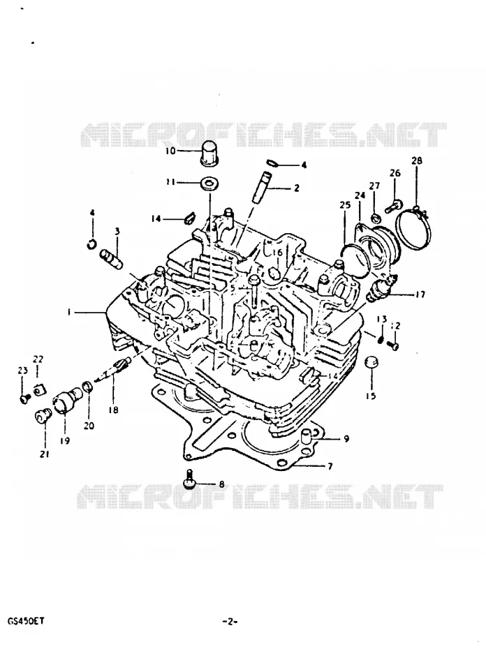 CULASSE Suzuki MOTO 450 GS 1996  GS450T(T)