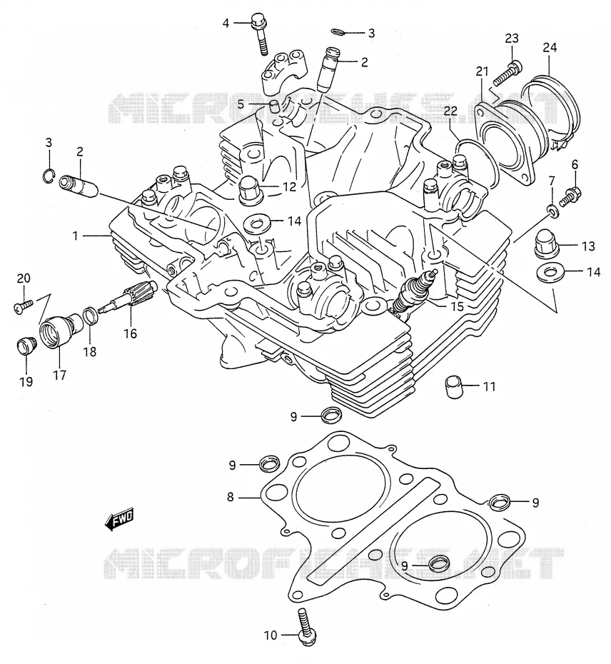 CULASSE Suzuki MOTO 500 GS-E 1994  GS500ER(E28)