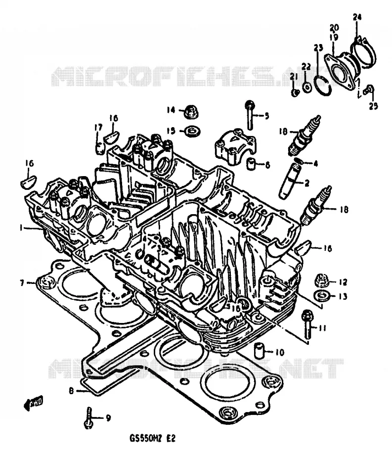 CULASSE Suzuki MOTO 550 GS 1982  GS550MZ(X/Z)