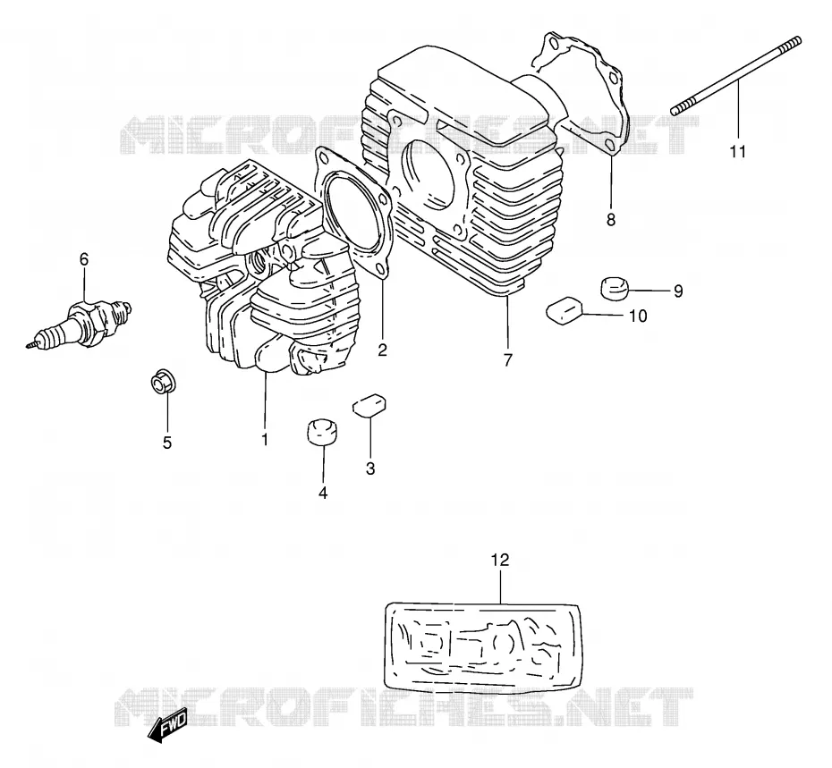 CYLINDRE (E25,E26) Suzuki SCOOTER 50 FZ 1993  FZ50NP(E1)